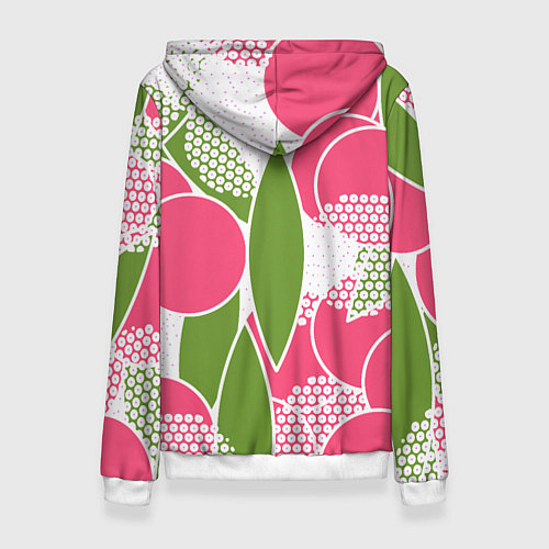 Женская толстовка Абстракция круги и зеленый лист / 3D-Белый – фото 2