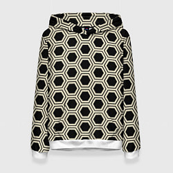 Толстовка-худи женская Шестиугольная сота, цвет: 3D-белый