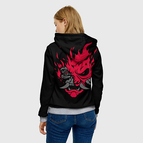 Женская толстовка Cyberpunk 2077 johnny samurai / 3D-Меланж – фото 4