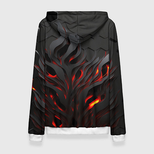Женская толстовка Объемное черное пламя / 3D-Белый – фото 2