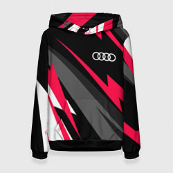 Толстовка-худи женская Audi fast lines, цвет: 3D-черный