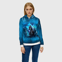 Толстовка-худи женская Stalker sky art blue, цвет: 3D-белый — фото 2
