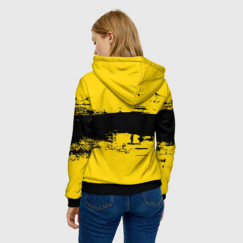 Женская толстовка Черно-желтая полоса Cyberpunk 2077 / 3D-Черный – фото 4