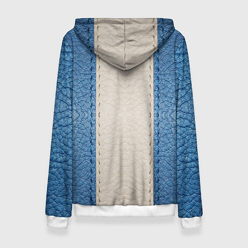 Женская толстовка Кожа синяя белая / 3D-Белый – фото 2