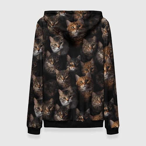 Женская толстовка Паттерн из котов / 3D-Черный – фото 2