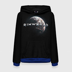 Толстовка-худи женская Rimworld planet, цвет: 3D-синий
