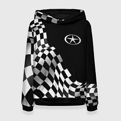 Толстовка-худи женская JAC racing flag, цвет: 3D-черный