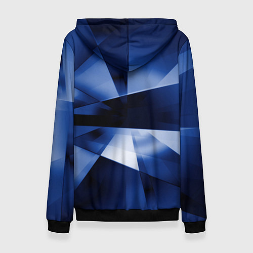 Женская толстовка Синие лучи и отражения в абстракции / 3D-Черный – фото 2