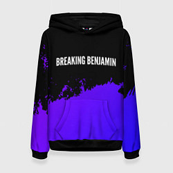 Толстовка-худи женская Breaking Benjamin purple grunge, цвет: 3D-черный