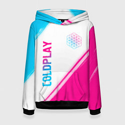 Женская толстовка Coldplay neon gradient style: надпись, символ