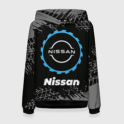 Женская толстовка Nissan в стиле Top Gear со следами шин на фоне