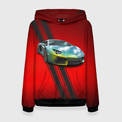Толстовка-худи женская Итальянский суперкар Lamborghini Reventon, цвет: 3D-черный