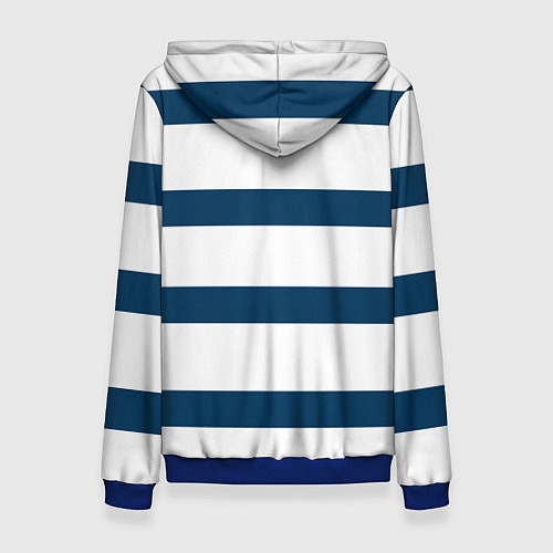 Женская толстовка Бело-синий полосатый узор / 3D-Синий – фото 2