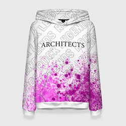 Толстовка-худи женская Architects rock legends: символ сверху, цвет: 3D-белый