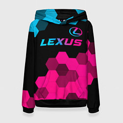 Женская толстовка Lexus - neon gradient: символ сверху