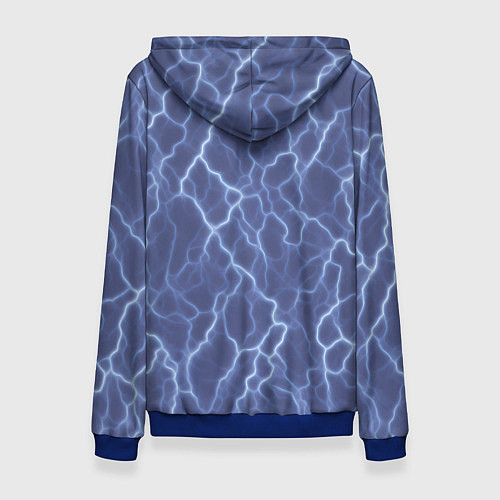 Женская толстовка Электрический разряд на голубом фоне / 3D-Синий – фото 2