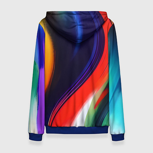 Женская толстовка Абстракция красок мазками / 3D-Синий – фото 2