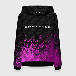 Толстовка-худи женская Chrysler pro racing: символ сверху, цвет: 3D-черный