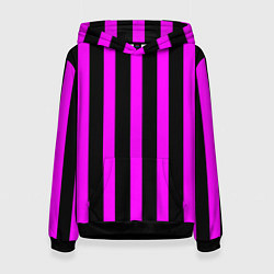 Женская толстовка В полоску черного и фиолетового цвета