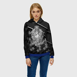 Толстовка-худи женская Пограничные войска - броня, цвет: 3D-синий — фото 2