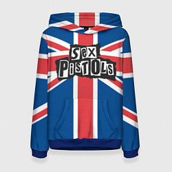 Толстовка-худи женская Sex Pistols - панк рок, цвет: 3D-синий