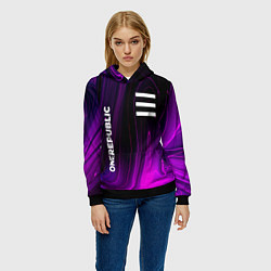 Толстовка-худи женская OneRepublic violet plasma, цвет: 3D-черный — фото 2