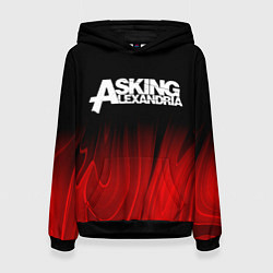 Толстовка-худи женская Asking Alexandria red plasma, цвет: 3D-черный