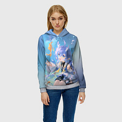 Толстовка-худи женская Bailu Honkai, цвет: 3D-меланж — фото 2