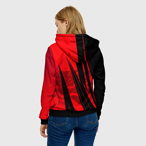 Женская толстовка Кибер - ведьмак / 3D-Черный – фото 4