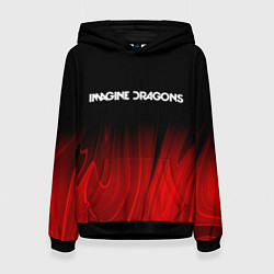 Толстовка-худи женская Imagine Dragons red plasma, цвет: 3D-черный