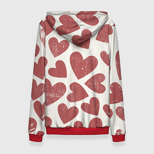 Женская толстовка Hearts / 3D-Красный – фото 2