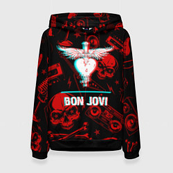 Женская толстовка Bon Jovi rock glitch