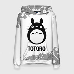 Женская толстовка Totoro glitch на светлом фоне