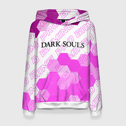 Толстовка-худи женская Dark Souls pro gaming: символ сверху, цвет: 3D-белый