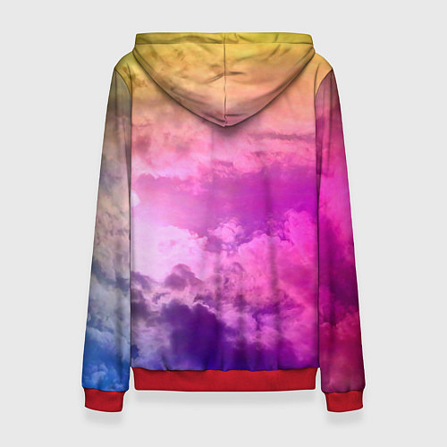 Женская толстовка Разноцветное небо / 3D-Красный – фото 2