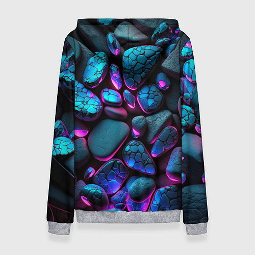 Женская толстовка Неоновые камни / 3D-Меланж – фото 2