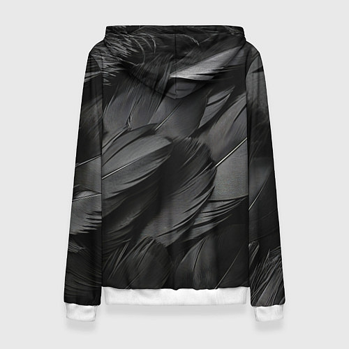 Женская толстовка Черные перья ворона / 3D-Белый – фото 2