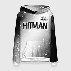 Женская толстовка Hitman glitch на светлом фоне: символ сверху