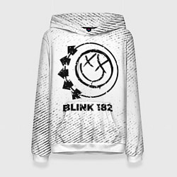 Женская толстовка Blink 182 с потертостями на светлом фоне