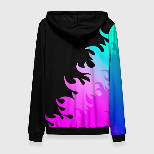 Женская толстовка HIM неоновый огонь / 3D-Черный – фото 2