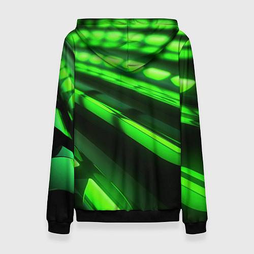 Женская толстовка Green neon abstract / 3D-Черный – фото 2