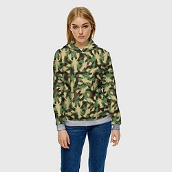 Толстовка-худи женская Камуфляж из раков, цвет: 3D-меланж — фото 2