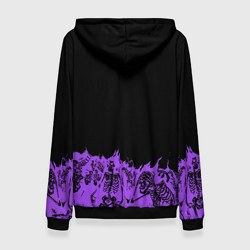 Женская толстовка Скелеты в неоновом огне / 3D-Черный – фото 2