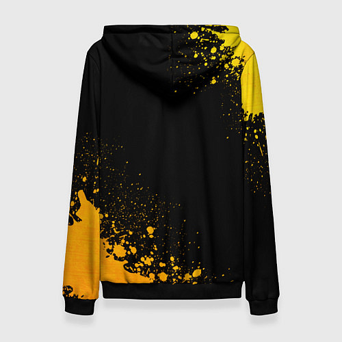 Женская толстовка Lindemann - gold gradient: надпись, символ / 3D-Черный – фото 2