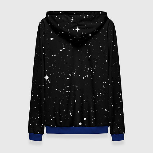 Женская толстовка Skeleton astronaut eats pizza while sitting on the / 3D-Синий – фото 2