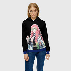 Толстовка-худи женская Мицури канроджи - минимализм, цвет: 3D-синий — фото 2