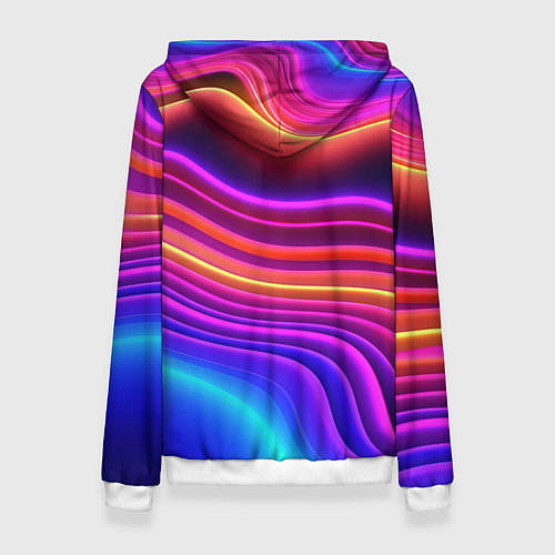 Женская толстовка Яркие неоновые волны / 3D-Белый – фото 2