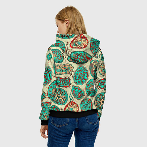 Женская толстовка Бактерии / 3D-Черный – фото 4