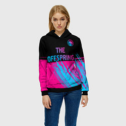 Толстовка-худи женская The Offspring - neon gradient: символ сверху, цвет: 3D-черный — фото 2