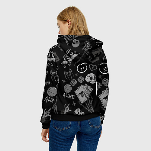 Женская толстовка Sad art / 3D-Черный – фото 4